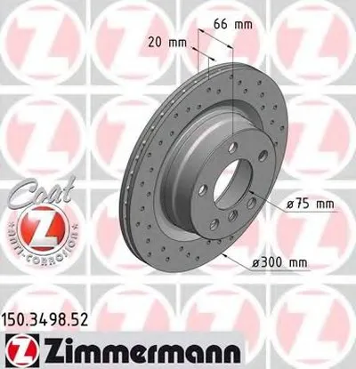 Тормозной диск SPORT BRAKE DISC COAT Z ZIMMERMANN купить