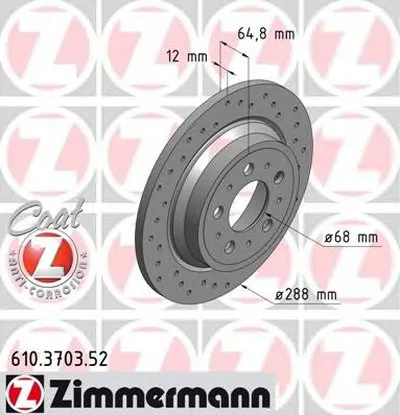 Тормозной диск SPORT BRAKE DISC COAT Z ZIMMERMANN купить
