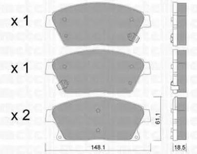Комплект тормозных колодок, дисковый тормоз METELLI купить