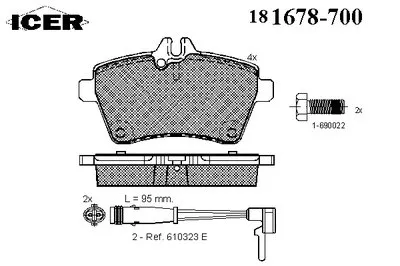Комплект тормозных колодок, дисковый тормоз ICER купить