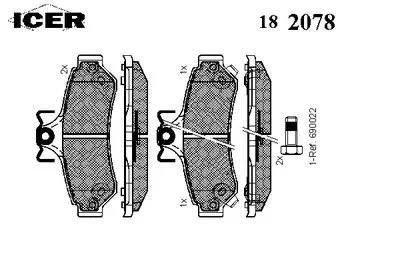 Комплект тормозных колодок, дисковый тормоз ICER купить