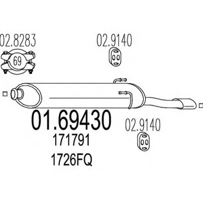 Глушитель выхлопных газов конечный MTS купить