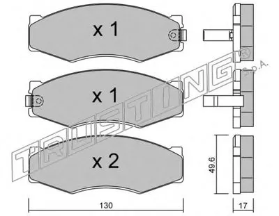 Комплект тормозных колодок, дисковый тормоз TRUSTING купить