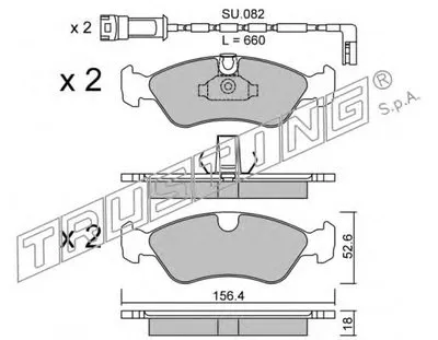 Комплект тормозных колодок, дисковый тормоз TRUSTING купить