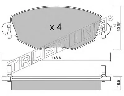 Комплект тормозных колодок, дисковый тормоз TRUSTING купить