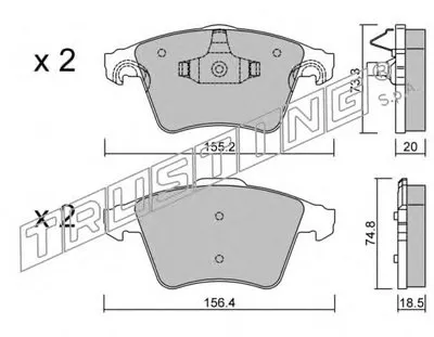 Комплект тормозных колодок, дисковый тормоз TRUSTING купить