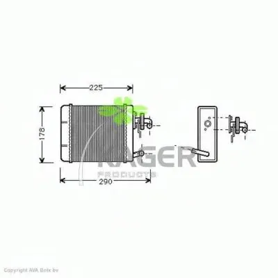 Теплообменник, отопление салона KAGER купить