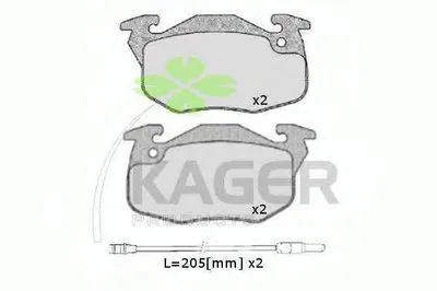 Комплект тормозных колодок, дисковый тормоз KAGER купить
