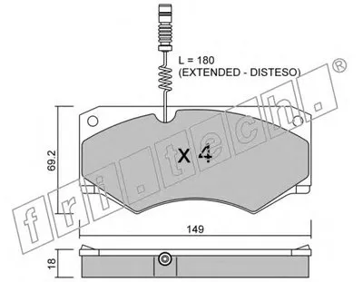 Комплект тормозных колодок, дисковый тормоз fri.tech. купить
