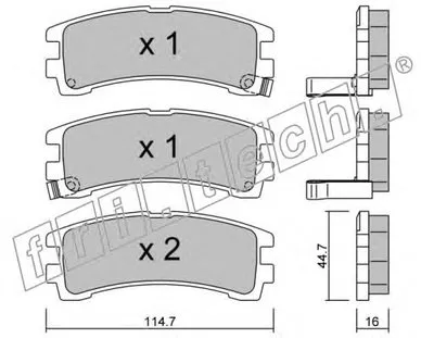 Комплект тормозных колодок, дисковый тормоз fri.tech. купить