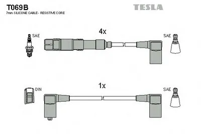 Комплект проводов зажигания alternative TESLA купить
