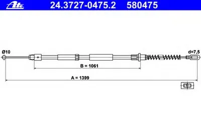Трос, стояночная тормозная система ATE купить