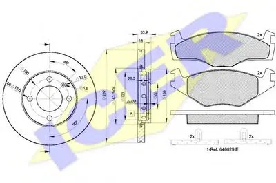 Комплект тормозов, дисковый тормозной механизм ICER купить