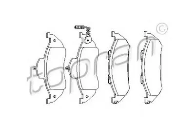 Комплект тормозных колодок, дисковый тормоз TOPRAN купить