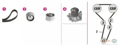 Водяной насос + комплект зубчатого ремня BEHR HELLA SERVICE HELLA купить