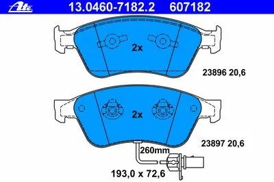 Комплект тормозных колодок, дисковый тормоз ATE купить
