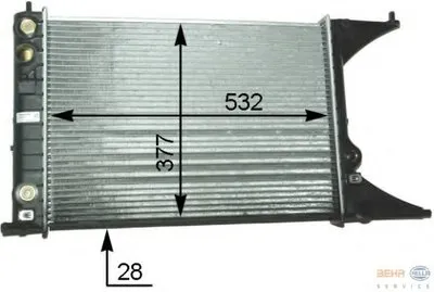 Радиатор, охлаждение двигателя BEHR HELLA SERVICE купить