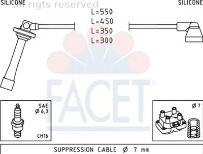 Комплект проводов зажигания FACET купить