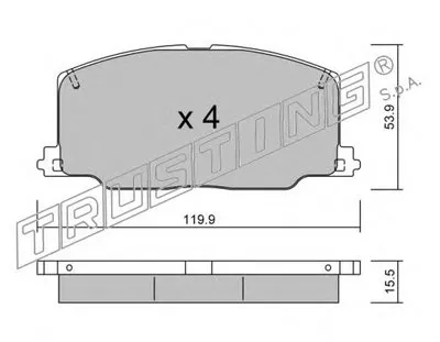 Комплект тормозных колодок, дисковый тормоз TRUSTING купить