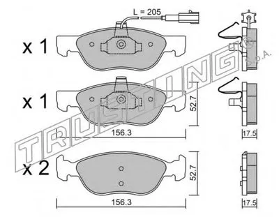 Комплект тормозных колодок, дисковый тормоз TRUSTING купить