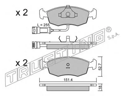 Комплект тормозных колодок, дисковый тормоз TRUSTING купить