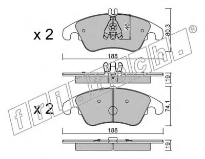 Комплект тормозных колодок, дисковый тормоз fri.tech. купить
