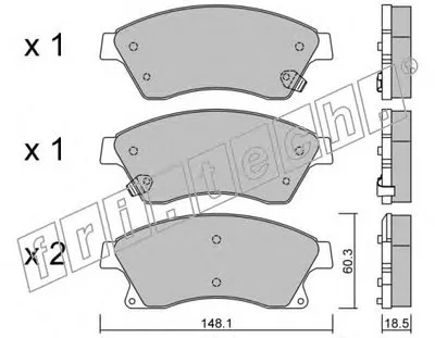 Комплект тормозных колодок, дисковый тормоз fri.tech. купить