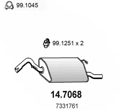 Глушитель выхлопных газов конечный ASSO купить