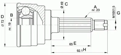 Шарнирный комплект, приводной вал SPIN OPEN PARTS купить