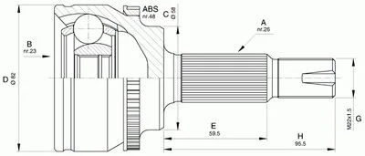 Шарнирный комплект, приводной вал SPIN OPEN PARTS купить