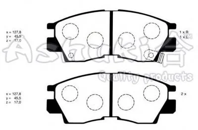 Комплект тормозных колодок, дисковый тормоз ASHUKI купить