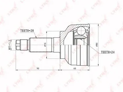 Шарнирный комплект, приводной вал LYNXauto купить