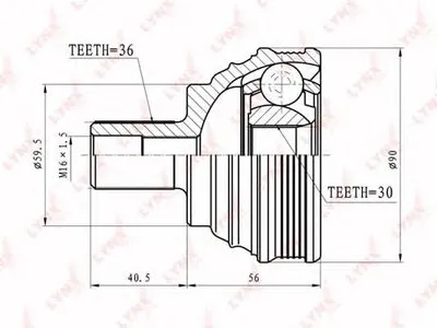 Шарнирный комплект, приводной вал LYNXauto купить