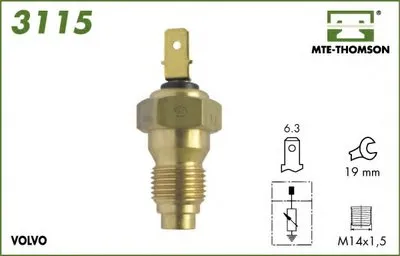 Датчик, температура охлаждающей жидкости; Датчик, температура охлаждающей жидкости; Датчик, температура охлаждающей жидкости MTE-THOMSON купить