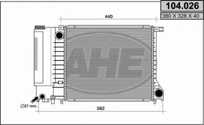 Радиатор, охлаждение двигателя AHE купить