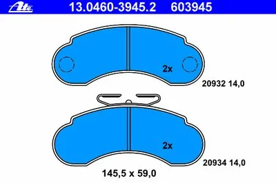 Комплект тормозных колодок, дисковый тормоз ATE купить