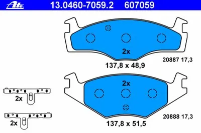 Комплект тормозных колодок, дисковый тормоз ATE купить