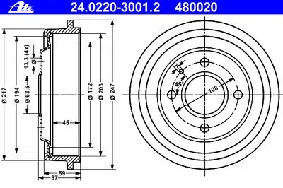 Тормозной барабан ATE купить