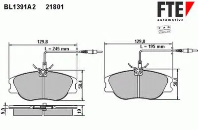 Комплект тормозных колодок, дисковый тормоз FTE купить