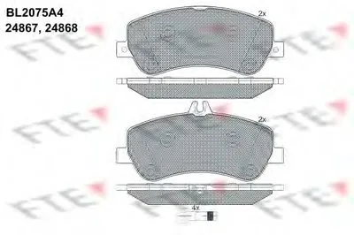 Комплект тормозных колодок, дисковый тормоз FTE купить