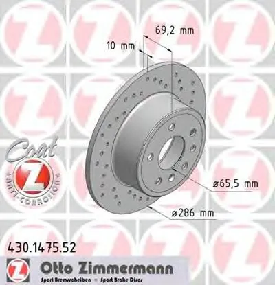 Тормозной диск SPORT BRAKE DISC COAT Z ZIMMERMANN купить