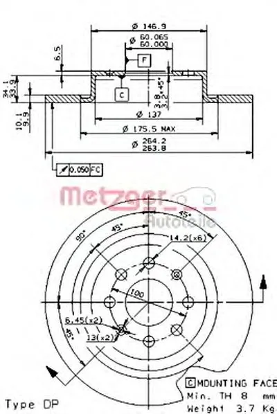Тормозной диск AP METZGER купить