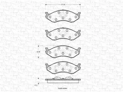 Комплект тормозных колодок, дисковый тормоз MAGNETI MARELLI купить