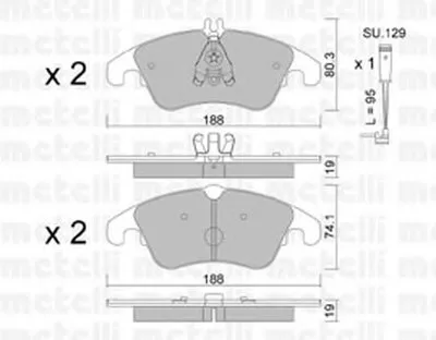 Комплект тормозных колодок, дисковый тормоз METELLI купить
