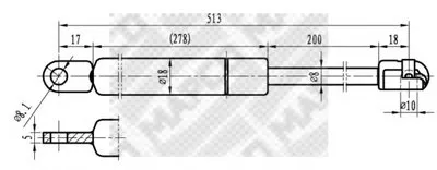 Газовая пружина, крышка багажник MAPCO купить