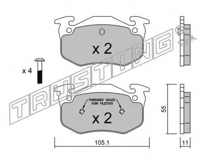 Комплект тормозных колодок, дисковый тормоз TRUSTING купить
