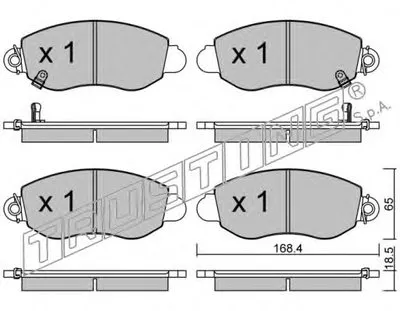 Комплект тормозных колодок, дисковый тормоз TRUSTING купить