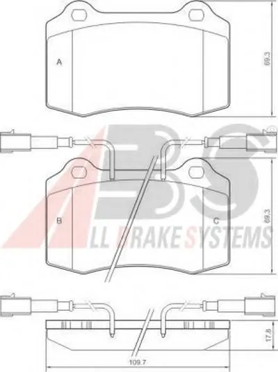 Комплект тормозных колодок, дисковый тормоз A.B.S. купить