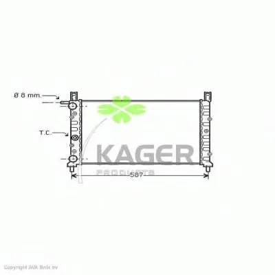 Радиатор, охлаждение двигателя KAGER купить