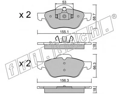 Комплект тормозных колодок, дисковый тормоз fri.tech. купить